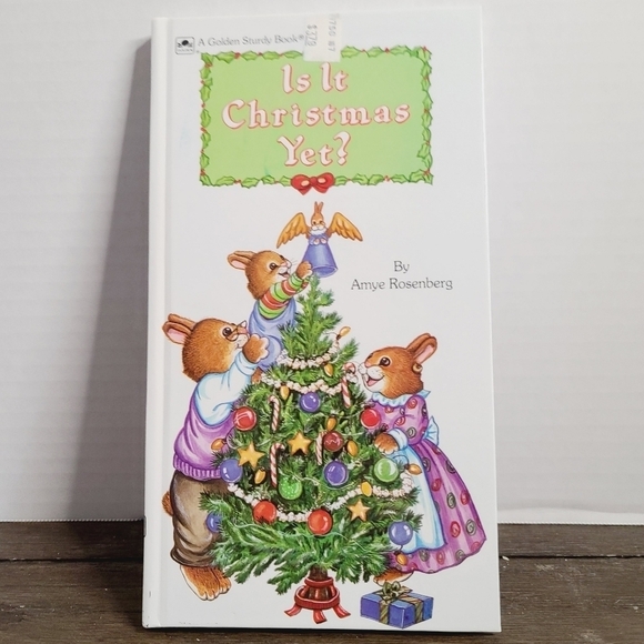Vintage 90s 1990 Is It Christmas Yet? Amye Rosenberg Golden Book Mice - Picture 1 of 6